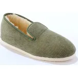 Manšestrové bačkory s vlněnou podšívkou zelená 41