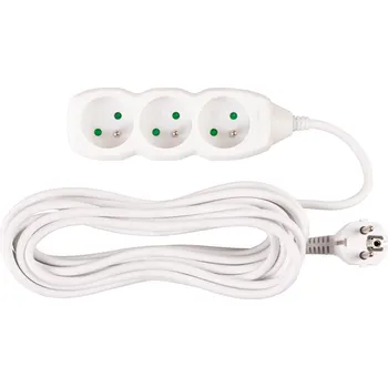 Prodlužovací kabel STREND PRO 213325 Prodlužovací kabel, 7m, 3 zásuvky, 3×1mm, bílý