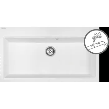 Granitový dřez Kuchinox Dřez Tau - jednodřezový bílý