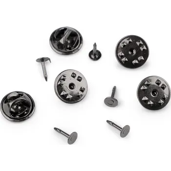 Odznakové zapínání / koncovka na odznak Ø11 mm, velké, 3 nikl černý