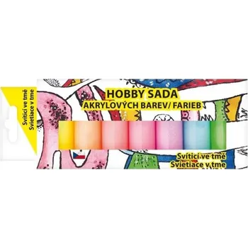 Výtvarná barva Sada akrylových barev 7 x 15 g, SVÍTÍCÍ VE TMĚ