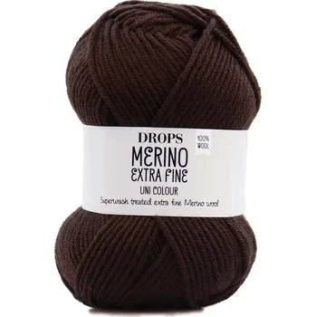 Příze Drops Merino Extra Fine 09 tmavá hnědá
