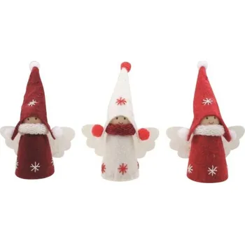 Vánoční dekorace Anděl ve špičaté čepici 11 cm na zavěšení