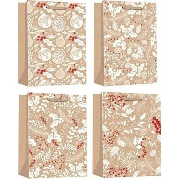 Dárková taška Taška papírová vánoční s červenou ražbou L 26 x 32 x 12 cm