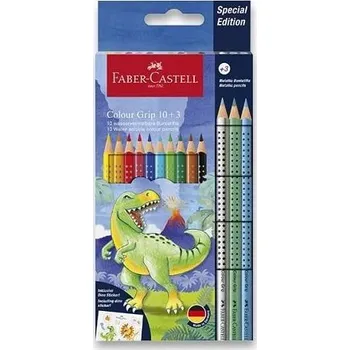 Pastelka Pastelky Faber-Castell Colour Grip Dinosaurus souprava, 13 ks