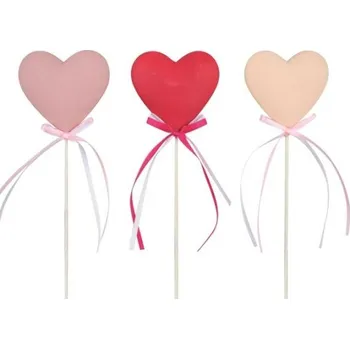 Party dekorace Srdíčko plastové zápich 6 cm + špejle