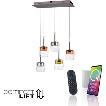 PAUL NEUHAUS LED závěsné svítidlo Q-KON 5-ramenné vícebarevné Smart Home ZigBee 2700-5000K PN 2743-70