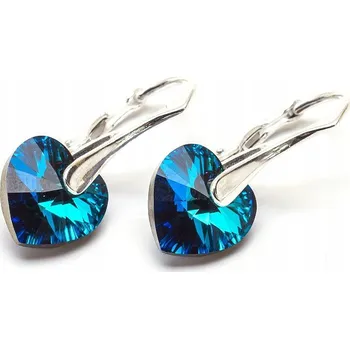 Náušnice Stříbrné Náušnice 925 s krystaly Swarovski Srdce 10 BBL