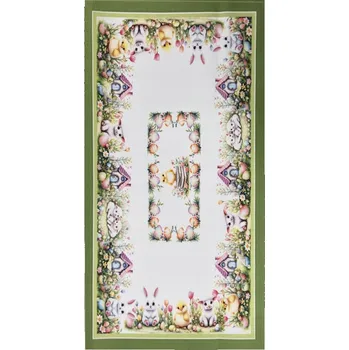 ubrus Velikonoční ubrus 30x45cm - Ovečky zelená