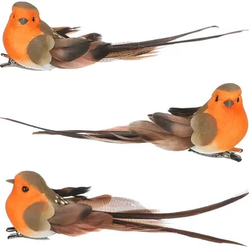 Vánoce Ptáček s klipem, 3 ks v krabičce, cena za 1 krabičku Barva: Oranžová