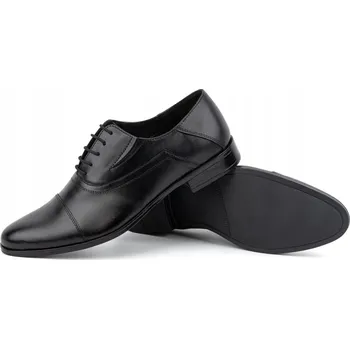 Pánské polobotky Společenské pánské kožené elegantní boty (polobotky) POLSKÉ 290LU černé 42