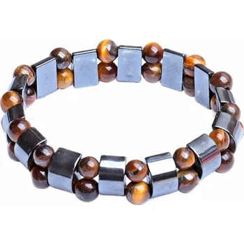 Náramek Hematit náramek s tygřím okem obvod cca 16 až 21 cm