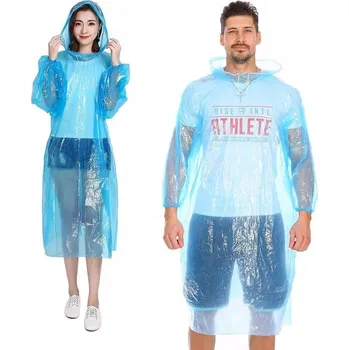 Pláštěnka Jednorázová fóliová pláštěnka Modrá pelerína Kapuce