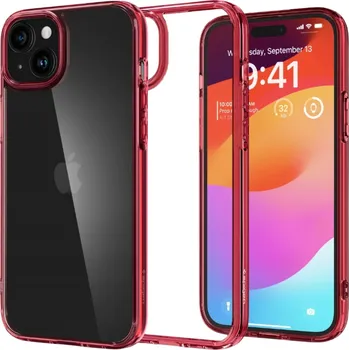 Pouzdro na mobilní telefon Zadní Kryt Spigen pro Apple iPhone 15 Plus červený
