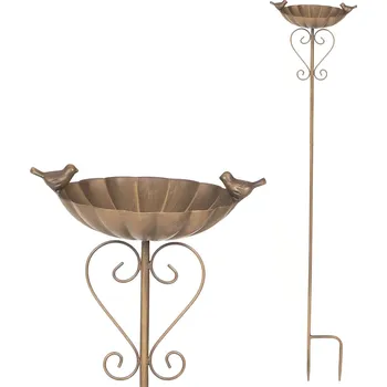 Vánoční ozdoba Autronic Zápich kovový - zahradní dekorace, list s ptáčkem. - UM0876 COP