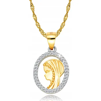 Náhrdelník Zlatý Řetízek s Gravírování medaile 925 Svaté Přijímání