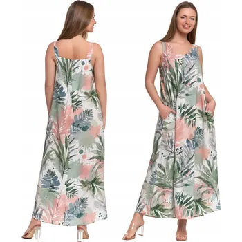 Dámské šaty Dámské letní ŠATY s ramínky, volné, barevné, MORAJ - 3XL