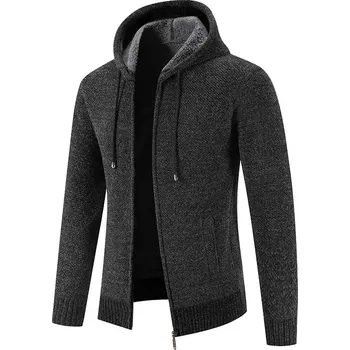 Pánský svetr Best Fashion Pánský teplý svetr na zip pro volný čas Barva: Tmavě Šedá, Velikost: 3XL