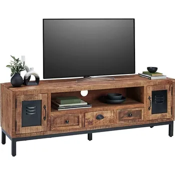 Televizní stolek RTV skříňka Mira - Black Red White - BRW 160x55 cm