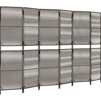 Paraván VidaXL Paraván 6dílný, hnědý, polyratan 294 x 180 cm