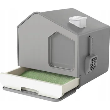 Toaleta pro kočku ŠEDÁ Velká toaleta pro kočky toaleta pro kočky uzavíratelná Lopatka+PP+AS XXL