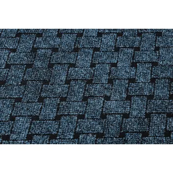 Rohožka Podložka pod dveře s gumovou podložkou VECTRA modrá MŘÍŽKA SVETR 200x320 cm