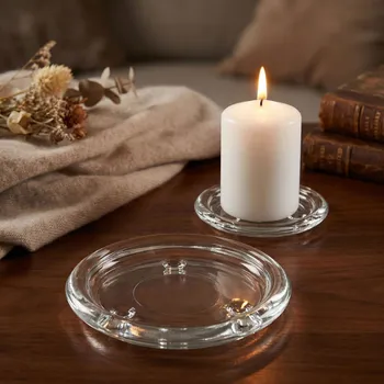 Svícen Podstavec pod svíčku skleněný 10,5 cm
