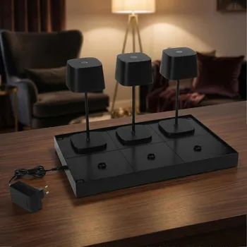 Lampička VERLO - nabíjecí základna pro lampy se 6 zásuvkami černá