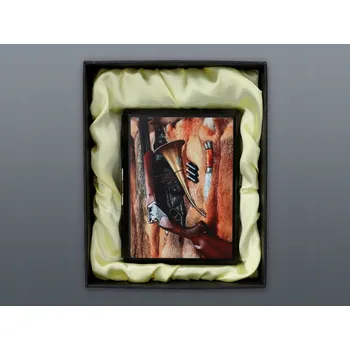 POUZDRO NA CIGARETY KOVOVÉ MYSLIVOST pro 20 cigaret ELEGANTNÍ DÁREK 0387