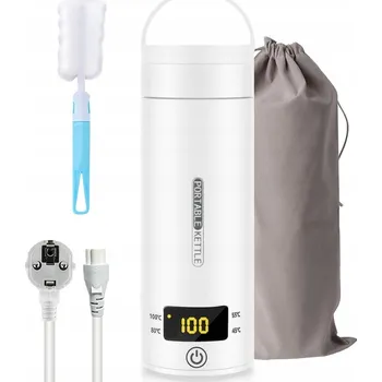 Rychlovarná konvice MINI CESTOVNÍ TERMOSKA A RYCHLOVARNÁ KONVICE S REGULACÍ TEPLOTY 450ML