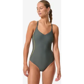 Dámské plavky DECATHLON Dámské jednodílné plavky Lila XL-2XL ZELENÁ