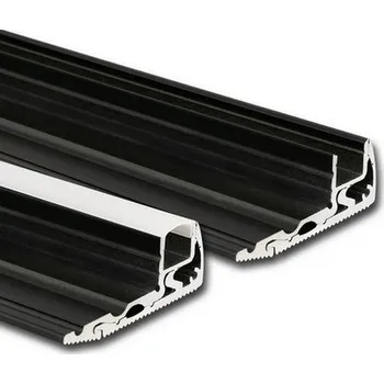 LED páska Nášlapný hliníkový profil McLED BQ 59x22mm černá barva s mléčným difuzorem 2m ML-761.074.02.2