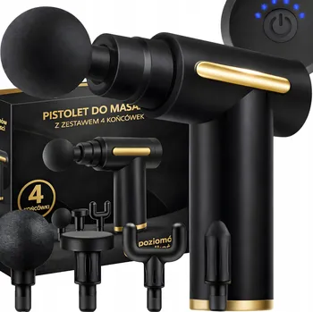 Masážní přístroj BEZDRÁTOVÁ MASÁŽNÍ PISTOLE MASÁŽNÍ PŘÍSTROJ + 4 KONCOVKY ZAD TĚLA