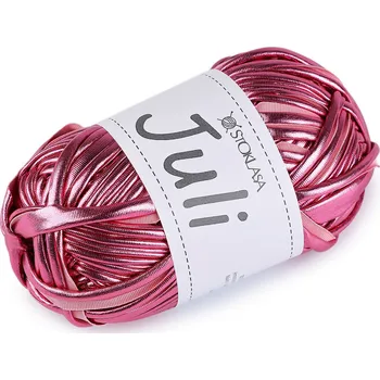 Příze Pletací příze Juli metalická 100 g Varianta: 10 růžová, Balení: 1 ks