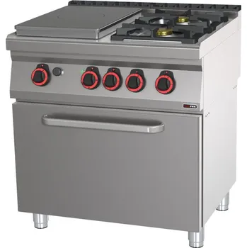 Sporák Sporák tálový plynový se statickou elektrickou troubou GN 2/1 -