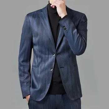 Best Fashion Pánské společenské sako s potiskem pro slavnosti Barva: Tmavě Modrá, Velikost: 3XL