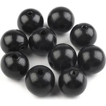 Dřevěné korálky Ø22-25 mm, velké, 3 (Ø22-25 mm) černá