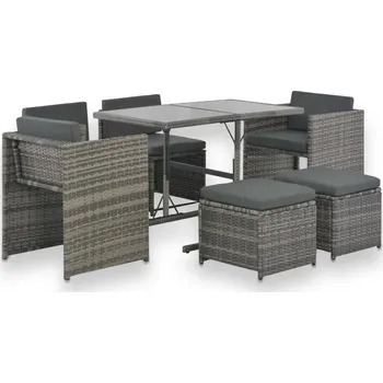 Stůl a židle VidaXL plast 44721 šedá