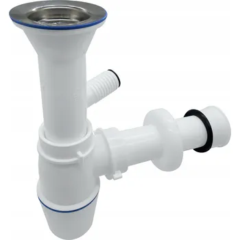 Sifon UMYVADLOVÝ SIFON S KOVOVÝM SÍTKEM A VÝVODEM PRO PRAČKU JANO