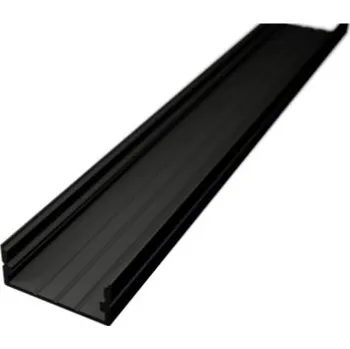 LED osvětlení Nástěnný LED profil S3 černý bez difuzoru, Délka lišty Profil délka 1 metr bez difuzoru