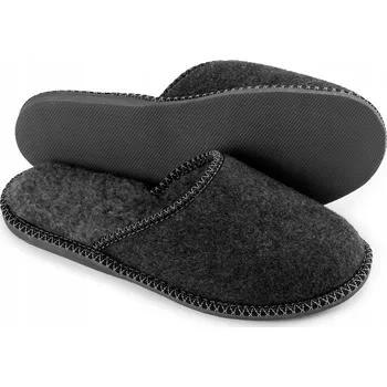 Dámská obuv Papuče filcové pantofle zateplené černé vlněné nazouváky vel. 43