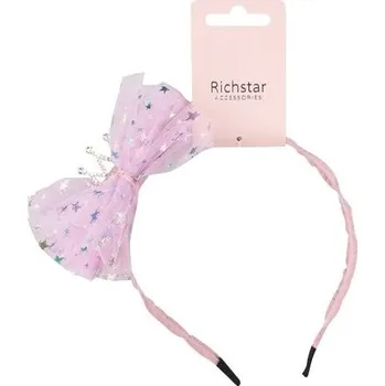 Čelenka Čelenka do vlasů s korunou růžová, obvod 37 cm