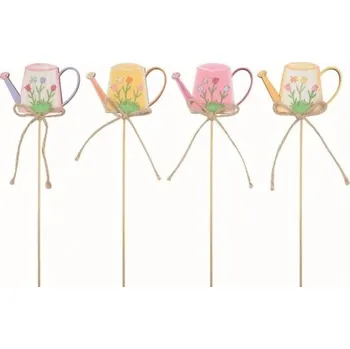 Velikonoční dekorace Konev dřevěná 6,5 x 4 x 0,5 cm + špejle