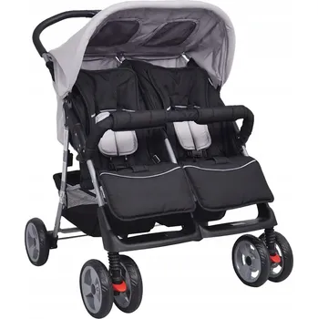 Kočárek Sportovní kočárek vidaXL šedo-černý