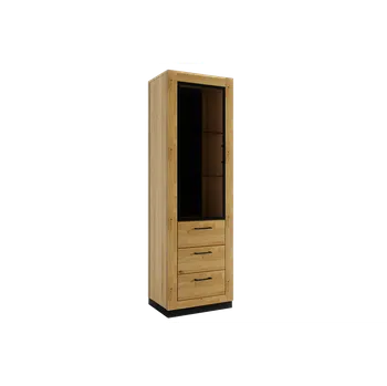 Knihovna Vitrína Neomi - Siudy Světlý dub 60x190 cm