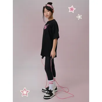 Dívčí legíny 4F dětské legíny klasické polyester černé velikost 122