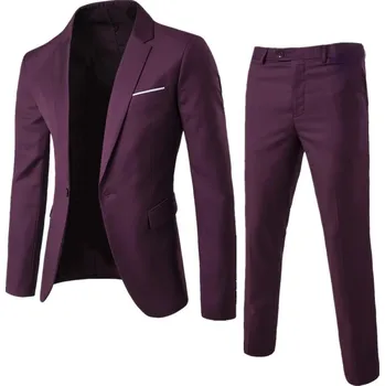 Pánský oblek Best Fashion Pánský společenský oblek pro práci i slavnosti Barva: Červená, Velikost: S