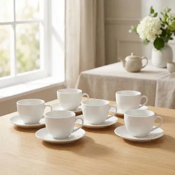 TOGNANA Every Day Golf 210 ml 6 ks. - porcelánové šálky na kávu a čaj s podšálky