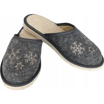 Dámská obuv Pantofle Horalské Filcové Lehké Vlněné Pantofle Teplé Domácí 37