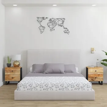 Noční stolek NOČNÍ STOLKY, 2 KS 40X33X46 CM MANGOVÉ DŘEVO
